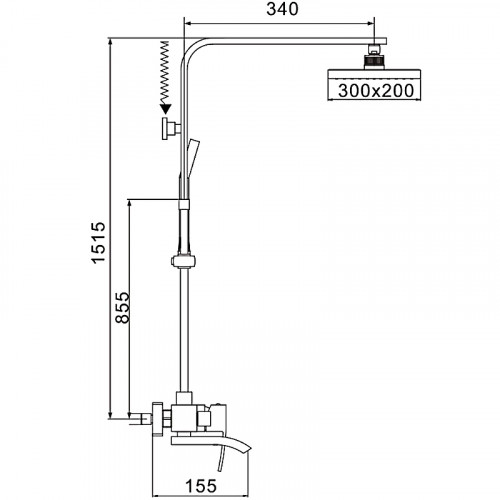 Душевая система Rose R15F R1556F Белая Хром