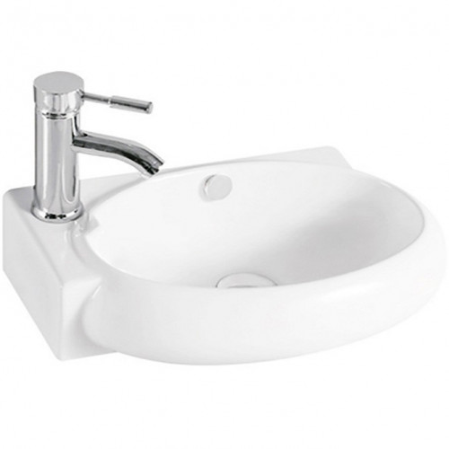 Раковина CeramaLux 43 9100R Белая фаянс подвесная