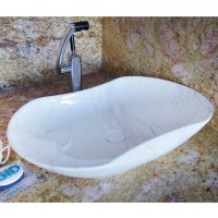 Раковина-чаша CeramaLux 67 503H012 Белая фаянс накладная