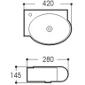 Раковина Aquatek 42 L AQ5303-00 Белая фарфор подвесная