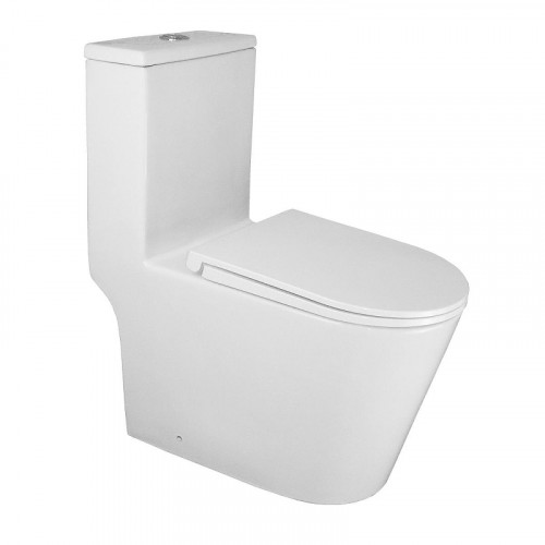 Унитаз моноблок Azario Scala AZ-8101 цвет Белый с сиденьем Микролифт