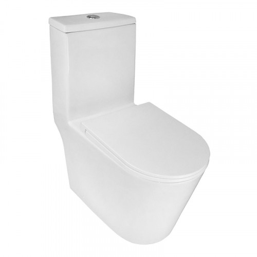 Унитаз моноблок Azario Scala AZ-8101 цвет Белый с сиденьем Микролифт