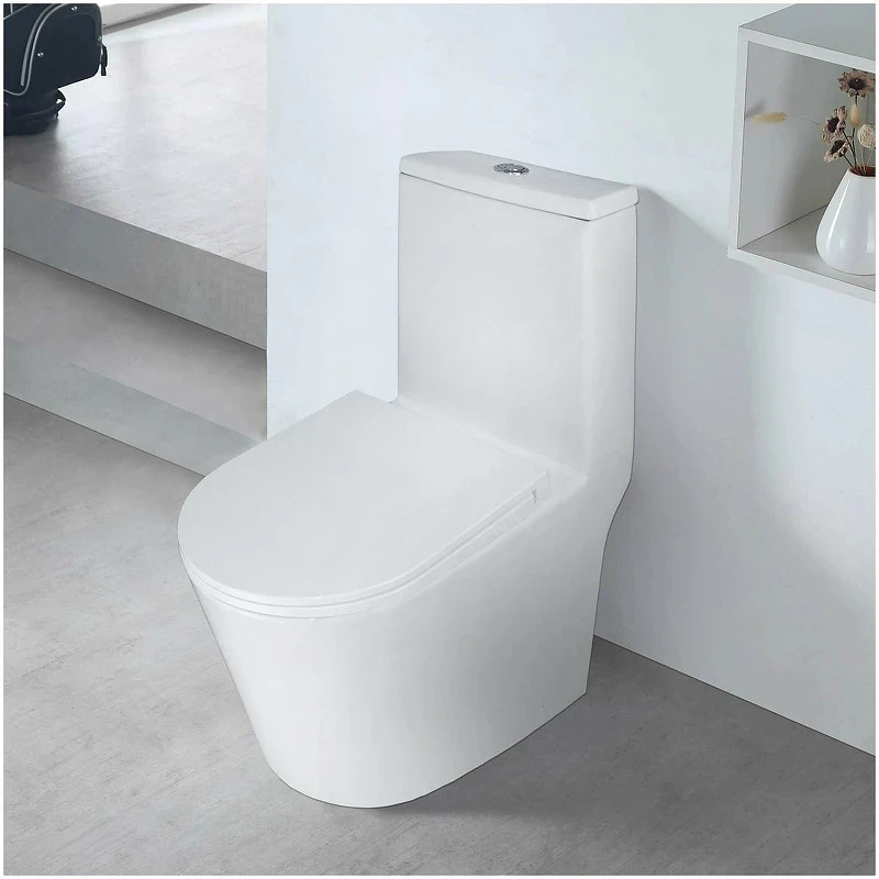 Унитаз моноблок Azario Scala AZ-8101 цвет Белый с сиденьем Микролифт