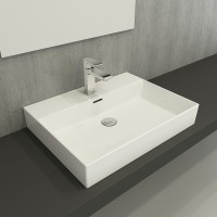 Раковина Berges Ego 60 182003 Белая глянцевая фарфор подвесная, накладная