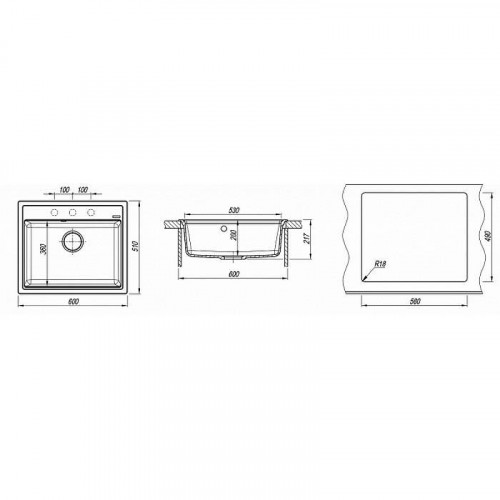 Кухонная мойка Florentina Липси 60 20.120.D0600.206 цвет Брауни