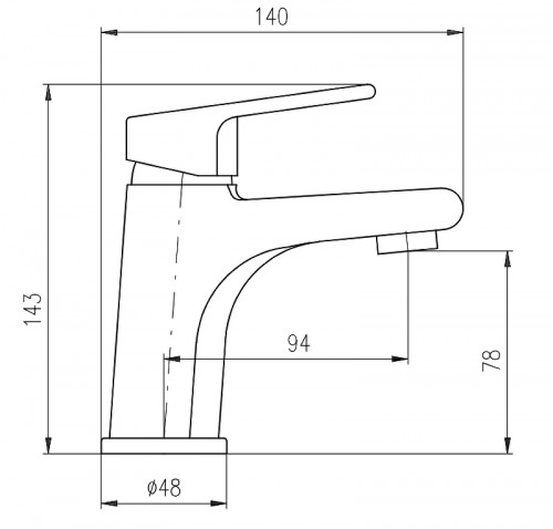 Смеситель для раковины Rav Slezak Colorado CO126.5CMATC Черный матовый Хром латунь