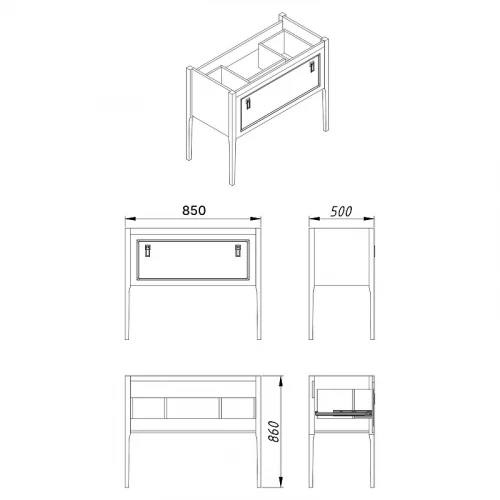 Тумба с раковиной Azario Rio 85 CS00104012 цвет Серый матовый