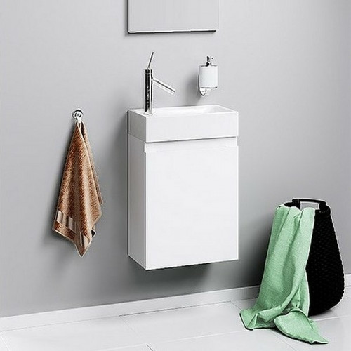 Тумба под раковину Aqwella Леон 40 Ln-MP.01.04/W подвесная Белая МДФ / ЛДСП