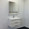 Зеркальный шкаф Comforty Никосия 70 00-00006163 Дуб белый МДФ / ЛДСП, стекло