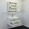Зеркальный шкаф Comforty Никосия 70 00-00006163 Дуб белый МДФ / ЛДСП, стекло