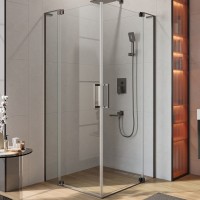 Душевой уголок Cezares Slider 100x90 SLIDER-AH-2-80/90-90/100-C-GM профиль Оружейная сталь стекло прозрачное