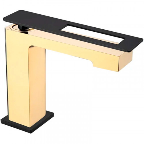 Смеситель для раковины Boheme Q 141-GB Золото Черный латунь