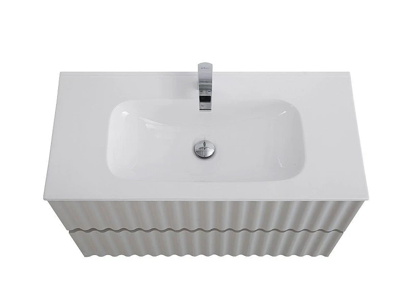 Тумба под раковину Art&Max Elegant 80 AM-ELEGANT-800-2C-SO-GCM-LED подвесная цвет Светло-серый матовый