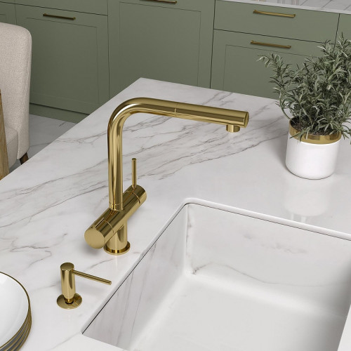 Смеситель для кухни WasserKRAFT A8977 цвет Золото глянцевое