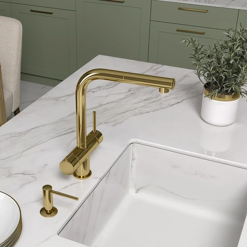 Смеситель для кухни WasserKRAFT A8977 цвет Золото глянцевое