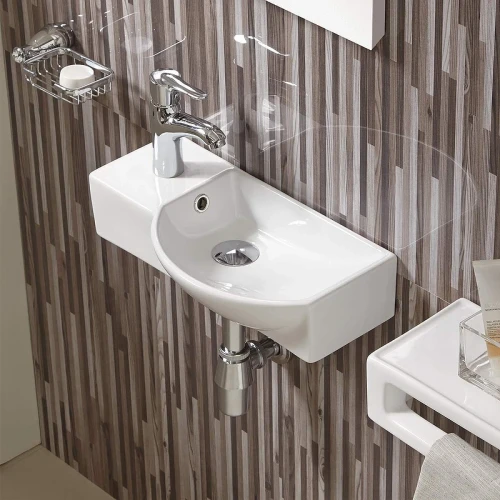 Раковина WeltWasser Aisbach 7950 GL-WT L 50 10000008692 Белая глянцевая фаянс подвесная