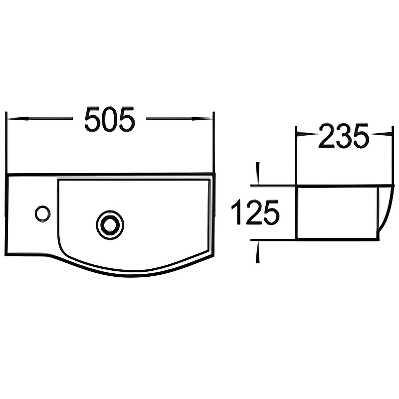 Раковина WeltWasser Aisbach 7950 GL-WT L 50 10000008692 Белая глянцевая фаянс подвесная