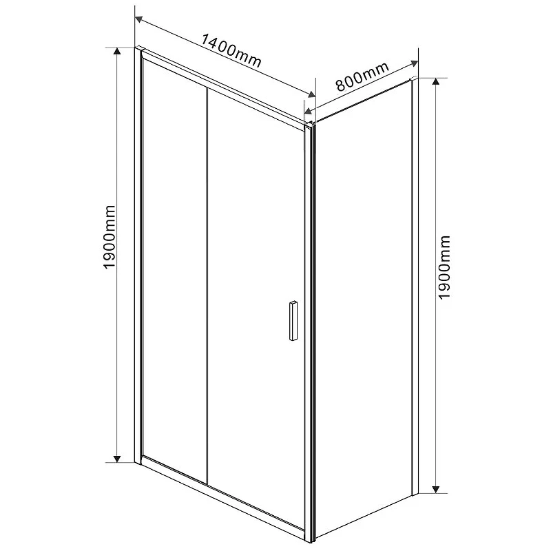 Душевой уголок Vincea Garda 140x80 VSR-1G8014CLGM профиль Вороненая сталь стекло прозрачное