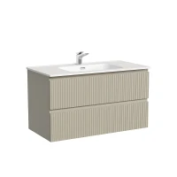 Тумба с раковиной Sancos Snob T 90 SNT90CE+Ceramicanova Element 90 CN7002 подвесная Beige Soft