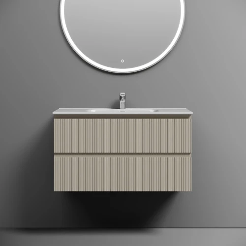 Тумба с раковиной Sancos Snob T 90 SNT90CE+Ceramicanova Element 90 CN7002 подвесная Beige Soft