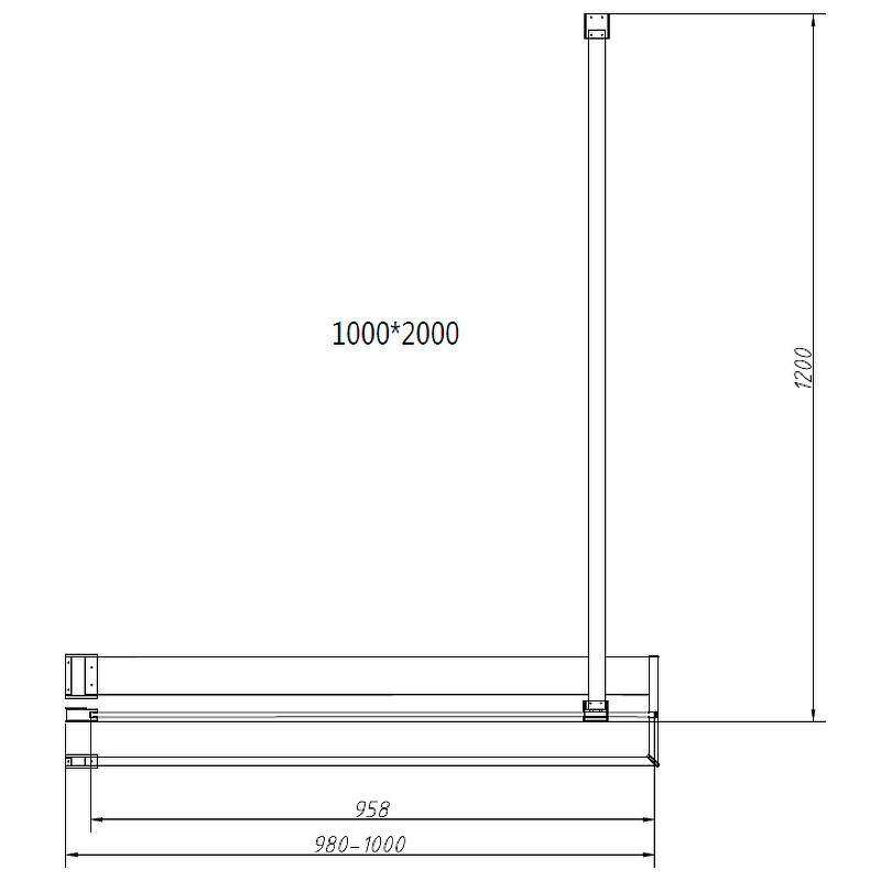 Душевая перегородка Vincea Walk-In HR 100 VSW-4HR100CL профиль Хром стекло прозрачное