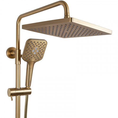 Душевая система Kaiser Serio 05382-3 с термостатом Шлифованное золото латунь на стену