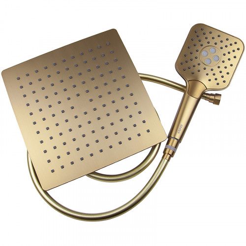 Душевая система Kaiser Serio 05382-3 с термостатом Шлифованное золото латунь на стену