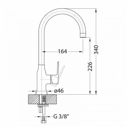 Смеситель для кухни Alveus Slim Monarch Anthracite new 1134832 Антрацит латунь