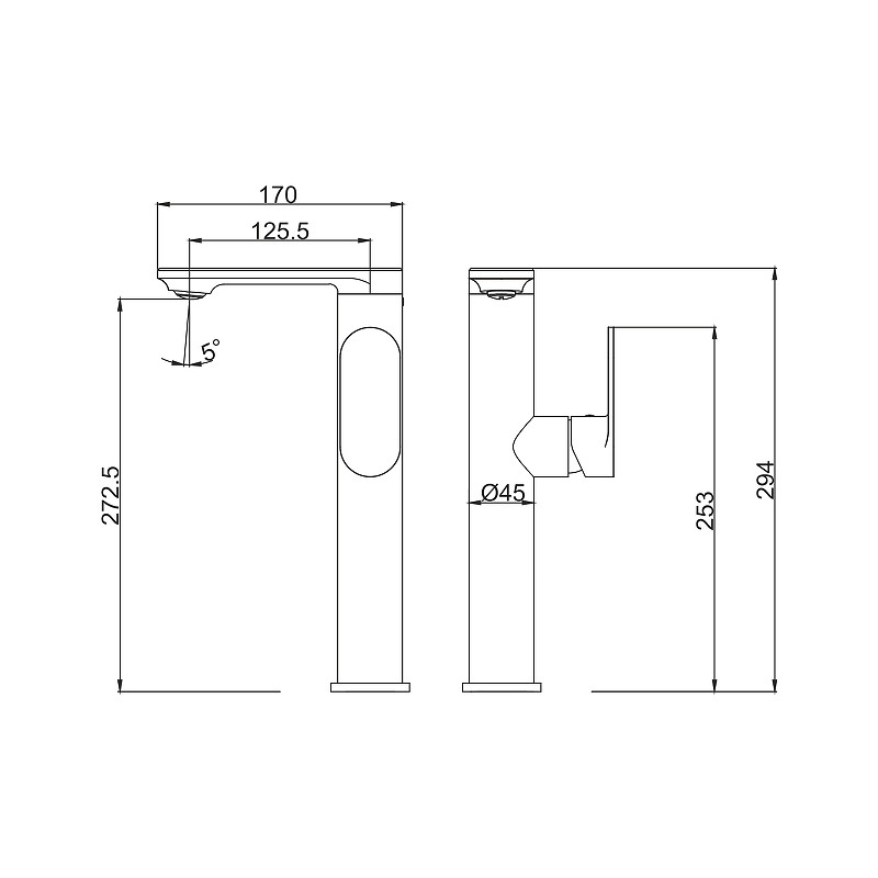 Смеситель для раковины Fashun A8985-7 цвет Черный