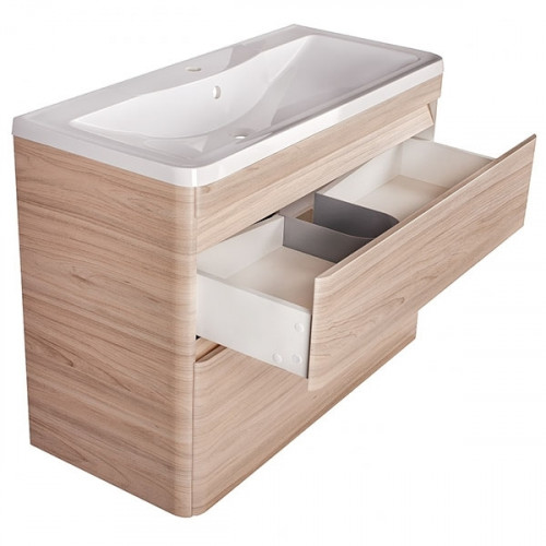 Тумба под раковину Style Line Атлантика 100 Люкс Plus ЛС-00000682 Ясень перламутр МДФ / ЛДСП