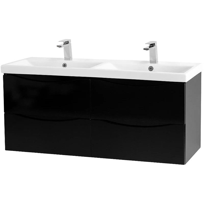 Тумба под раковину BelBagno Marino-Cer 120 MARINO-CER-1200-4C-SO-2-NL-P подвесная Nero Lucido МДФ / ЛДСП