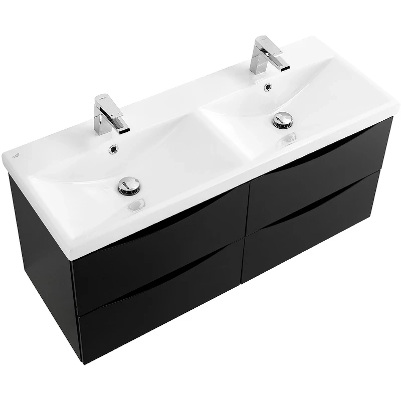 Тумба под раковину BelBagno Marino-Cer 120 MARINO-CER-1200-4C-SO-2-NL-P подвесная Nero Lucido МДФ / ЛДСП