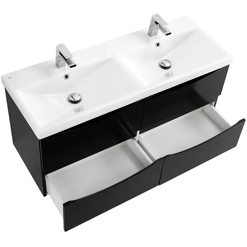 Тумба под раковину BelBagno Marino-Cer 120 MARINO-CER-1200-4C-SO-2-NL-P подвесная Nero Lucido МДФ / ЛДСП