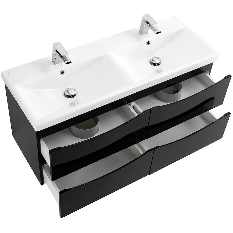 Тумба под раковину BelBagno Marino-Cer 120 MARINO-CER-1200-4C-SO-2-NL-P подвесная Nero Lucido МДФ / ЛДСП