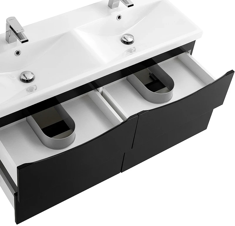 Тумба под раковину BelBagno Marino-Cer 120 MARINO-CER-1200-4C-SO-2-NL-P подвесная Nero Lucido МДФ / ЛДСП