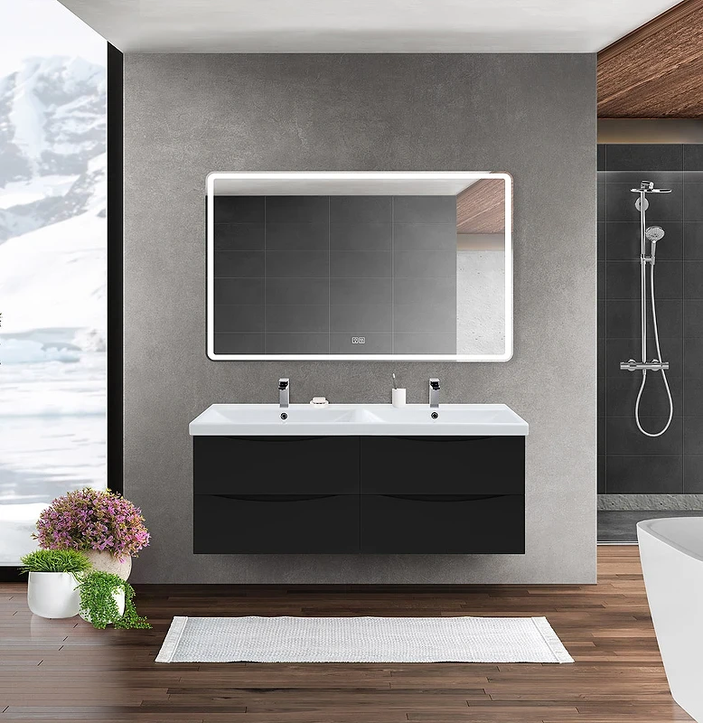 Тумба под раковину BelBagno Marino-Cer 120 MARINO-CER-1200-4C-SO-2-NL-P подвесная Nero Lucido МДФ / ЛДСП