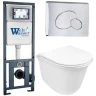 Комплект унитаза с инсталляцией WeltWasser MARBERG 410 + TELBACH 004 GL-WT + MAR 410 RD-CR 10000006950 цвет Белый глянцевый с сиденьем Микролифт и клавишей смыва цвет Хром