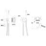 Гигиенический душ со смесителем Whitecross Y brushed nickel SYSYBI2NIB Брашированный никель латунь встраиваемый