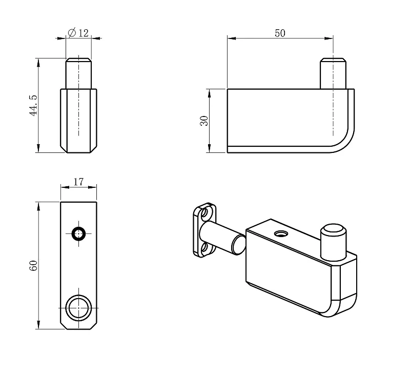 Крючок Wonzon & Woghand WW-V3301-MB цвет Черный матовый