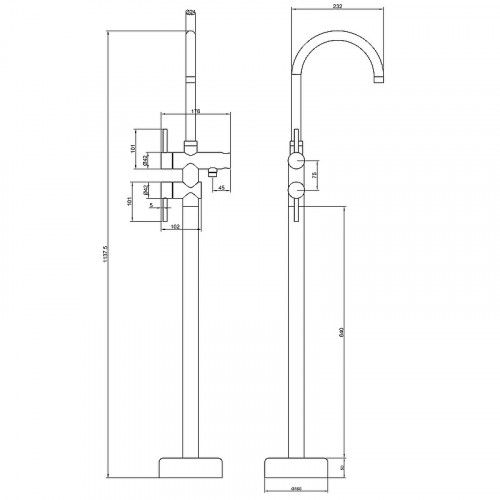 Смеситель для ванны beWash Prime BVMM0FS231 Хром