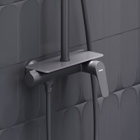 Душевая система Damixa Jupiter 977780300 Черная матовая латунь на стену