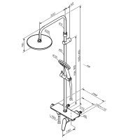 Душевая система Damixa Jupiter 977780300 Черная матовая латунь на стену