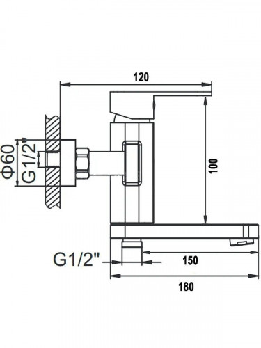 Смеситель для ванны Wisent W30111 цвет Хром