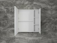 Зеркальный шкаф Style Line Стокгольм 70 ЛС-00002322 Белый рифленый софт МДФ / ЛДСП, стекло