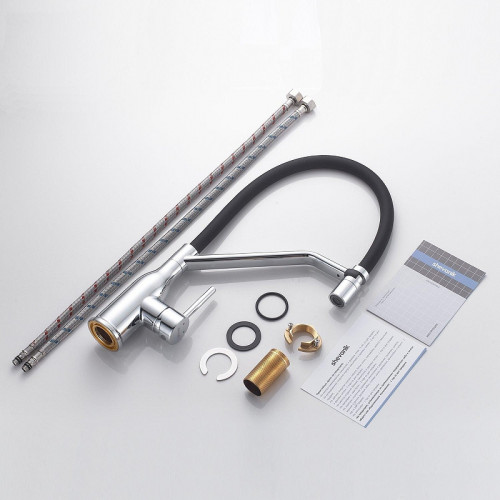 Смеситель для кухни Shevanik S343-3 цвет Хром Черный