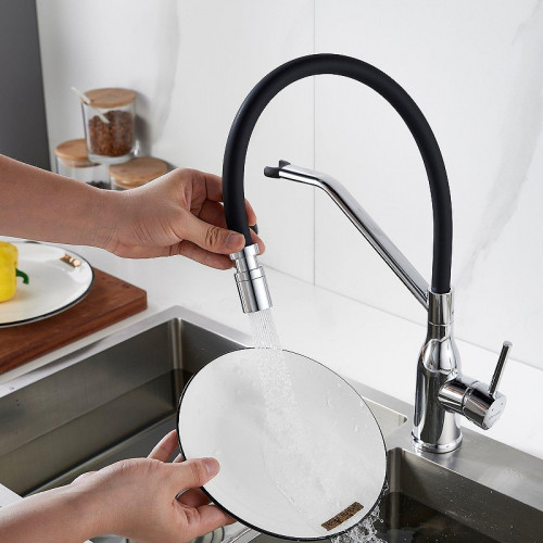 Смеситель для кухни Shevanik S343-3 цвет Хром Черный