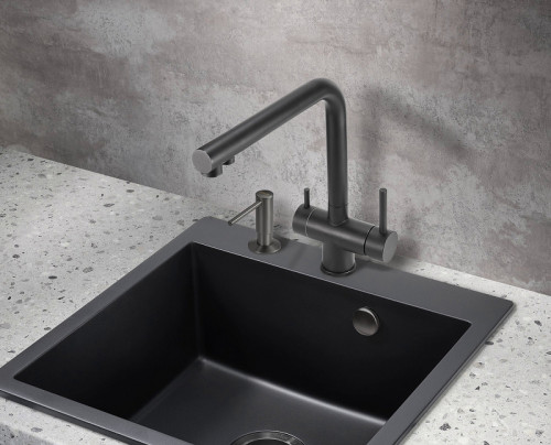 Смеситель для кухни Milacio Ultra MCU.558.TB Total Black нержавеющая сталь