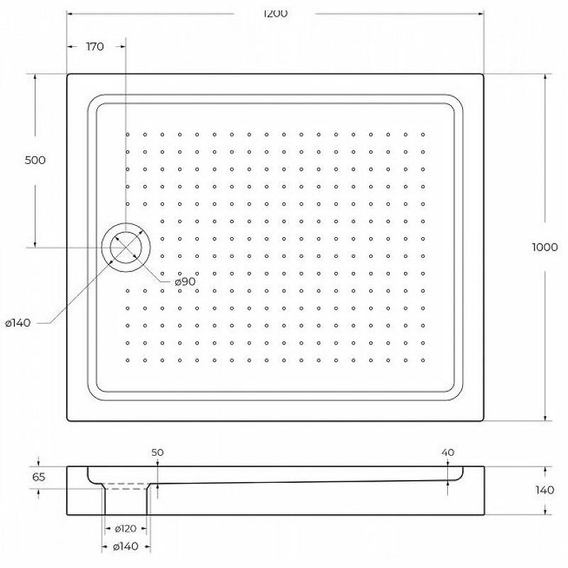 Акриловый поддон для душа BelBagno Tray 120x100 TRAY-BB-AH-120/100-15-W Белый