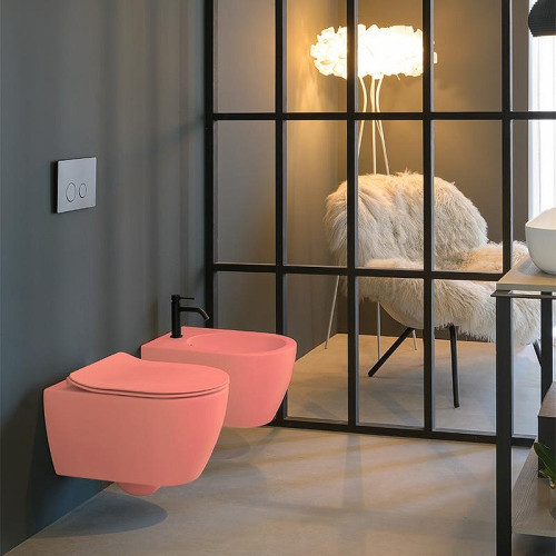 Унитаз подвесной Scarabeo Glam 5203/TW59 цвет Персик матовый (peach matt) без сиденья