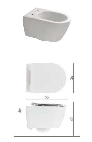 Унитаз подвесной Scarabeo Glam 5203/TW59 цвет Персик матовый (peach matt) без сиденья
